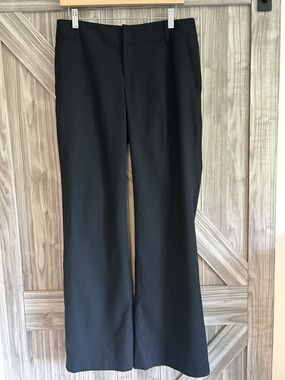 Banana Republic Martin Fit Black Wool Trousers Fully Lined Mid Rise wide leg